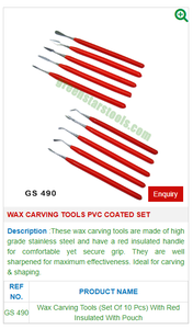 ชุดเครื่องมือแกะสลักขี้ผึ้งชุดเคลือบพีวีซี490สำหรับเครื่องมือเครื่องประดับ-เครื่องมืออัญมณี - Product Image 2