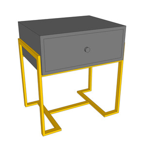 Contemporary Rubber Wood & Iron Legged LEDA Side Table TDG68045 - Product Image 5