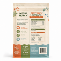 Sachet à fond carré en BOPP refermable imprimé sur mesure pour friandises lyophilisées pour chats, emballage d'aliments pour animaux de compagnie 70g