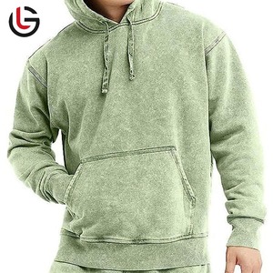 Fabricant de pulls à capuche à ourlet brut lavés à l'acide 500 g/m² sur mesure pour hommes respirants à séchage rapide respectueux de l'environnement - Product Image 1