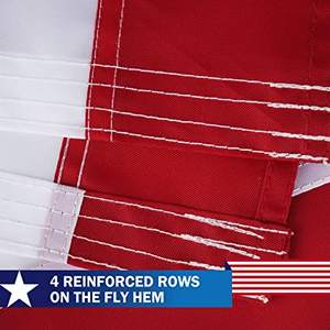 Drapeaux américains 2x3, résistants, pour extérieur, étoiles brodées, rayures cousues, avec œillets en laiton, USA TOP FLAGSINC, 250g - Product Image 4