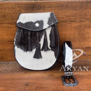 Hot Selling Stylish Handmade Genuine Cowhide Leather Tasseled Waist Bags Modern Style Crossbody Adjustable Strap Sporran <b>Belts</b> - Product Image 1