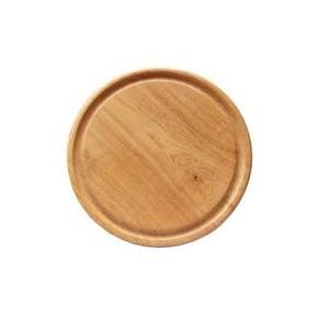 Ustensiles de cuisine de restaurant plat en bois familial simple assiette en bois rond solide pour les aliments pour les doigts et la vente - Product Image 2