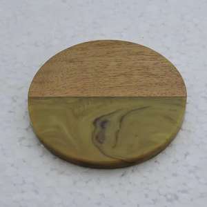 Couche de noix de coco en bois naturel rond blanc tasse à thé tapis tampons prix de gros artisanat article vaisselle vaisselle sous-verre - Product Image 4