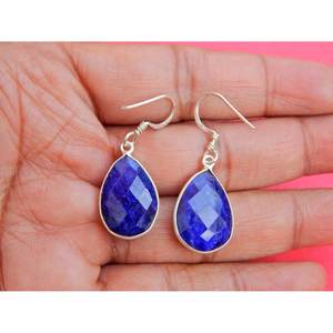 925 Sterling <b>Silver</b> Earring <b>Stud</b> Trendy Blue Sapphire Gemstone Handmade Earring Gift Idea-E0833-GS - Product Image 4