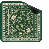 Tapis de table de mahjong en microfibre vert forêt, motif botanique, taille personnalisée, housse de table de jeu pour la maison, les clubs et les commandes OEM