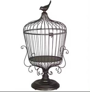Cage à oiseaux suspendue ronde de couleur rose avec poignée en métal, design moderne, utilisation en intérieur, en extérieur et dans le jardin, qualité supérieure, vente - Product Image 1