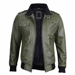 Veste en cuir pour hommes personnalisée style à la mode vente en gros professionnel veste en cuir de haute qualité pour hommes - Product Image 3