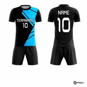 Conjuntos de Números de Equipo Impresos por Transferencia de Calor, 100% Poliéster Transpirable, Personalizados, con Uniforme de Fútbol de Manga Corta para Hombre - Product Image 1