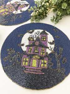 Mantel Individual con cuentas, cargador redondo hecho a mano para comedor de lujo y decoración de vacaciones, pieza única hecha a mano con cuentas, mantel, inauguración de la casa - Product Image 3