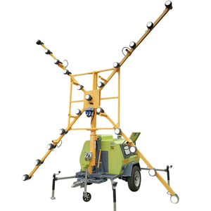 Tour d'éclairage mobile industrielle sur remorque 5m 7m 9m avec générateur diesel, tours d'éclairage d'usine en gros, RGB, éclairage blanc, solaire DC - Product Image 6