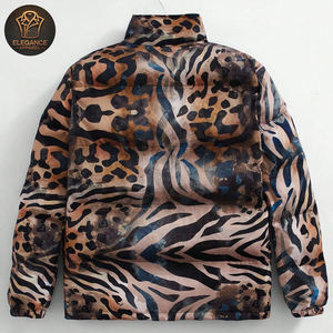 Chaqueta Acolchada Personalizada para Hombre, Corte Holgado, Estampado a Rayas, con Cierre, Resistente, OEM/ODM, Chaqueta de Lona Gruesa Acolchada, Chaqueta de Invierno - Product Image 2