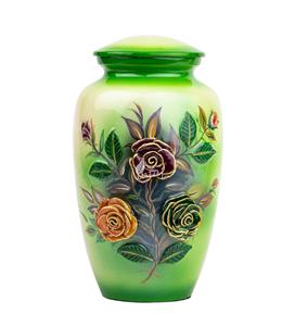 Urnes funéraires de crémation en aluminium vert olive Rose pour adulte humain beau Style urne funéraire artisanale cendres taille personnalisée - Product Image 1