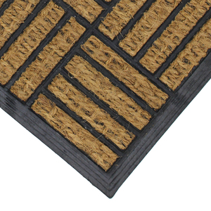 Tapis de corde à sauter pour l'aérobic, tapis de corde à sauter TPE à rayures, tapis de porte en caoutchouc en lin - Product Image 1