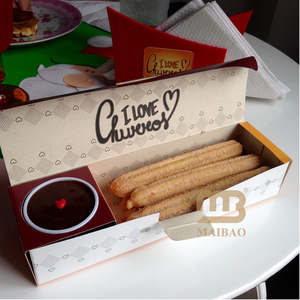 Diseño de logotipo personalizado Kraft para llevar caja de churros con divisor de salsa postre comida para llevar patatas fritas Churros titular embalaje - Product Image 3