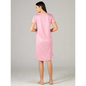 ชุดนอนผ้าเจอร์ซีย์สีชมพู 100% ผ้าฝ้าย เนื้อนุ่มพิเศษ สวมใส่สบาย พร้อมโลโก้สั่งทำ ปิดด้วยเชือกผูก ฟรีไซส์ ODM ชุดลำลองใส่บ้าน - Product Image 2