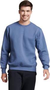 Sweat-shirt vintage bleu pour homme, col rond, en coton molletonné, coupe ample, respirant, confortable, brodé - Product Image 2