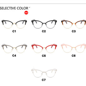 Hot bán 2025 Thời Trang Phụ Nữ Chống ánh sáng màu xanh khung quang học kính NỬA KHUNG Cat mắt kính khung - Product Image 6