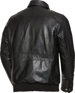 แจ็กเก็ตหนังเข้ารูปสำหรับผู้ชายบอมเบอร์ซับในผ้าวิสคอสระบายอากาศได้ดีแจ็คเก็ตไฮสตรีทซิปปิดฤดูหนาวสีดำ - Product Image 5