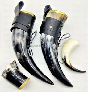 Exclusive Best Quality Viking Drinking Horn With Iron <b>Stand</b> Authentic Food Safe Cup No Leaks Norse Drinking Beer <b>Mugs</b> - Product Image 6