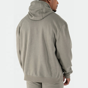 Sweat à capuche zippé intégral pour homme, coupe décontractée, personnalisable, hiver, épais, en coton et polyester, respirant, écologique - Product Image 2