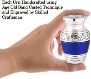<b>Small</b> Keepsake <b>Urns</b> | <b>for</b> <b>Human</b> <b>Ashes</b> or Pet <b>Ashes</b> | Heavenly Peace Dark Blue Mini <b>Urn</b> Set of 4 | 3" Tall <b>Urns</b> & 4 Individual - Product Image 4