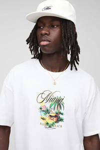 T-shirt pour homme en coton 100% 250GSM de qualité supérieure, imprimé à l'écran, teint en fil, personnalisé, blanc cassé, surdimensionné, long, streetwear, 2025 - Product Image 3