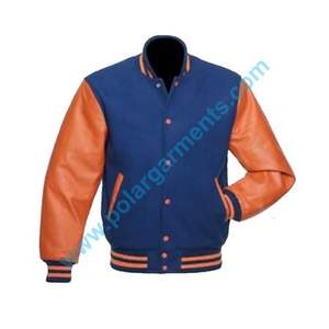 Veste universitaire unie personnalisable OEM en gros, très vendue Veste de baseball unisexe en laine de qualité supérieure pour les équipes, les écoles et les marques - Product Image 1