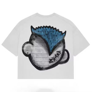 Camiseta de impresión de calidad personalizada con diseño de hombro caído de gran tamaño para hombres y mujeres Camiseta en blanco de tela de punto de algodón 100% - Product Image 4