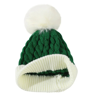 Unisex invierno rojo y verde 100% lana transpirable e impermeable gorro de punto para mujeres y hombres - Product Image 6