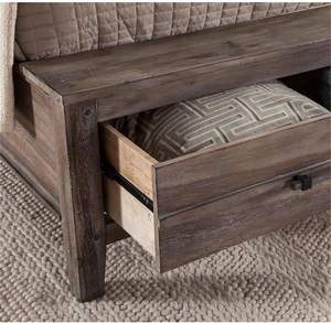 Woodcrafters Diseño tradicional Aurora Desgastado Gris Madera King Sleigh Cama de almacenamiento con estilo de panel - Product Image 5