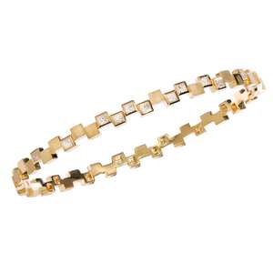 Bague en or blanc 18 carats avec pierre précieuse taille princesse et sertissage clos, diamant blanc pour mariage - Product Image 1