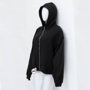 Logo personnalisé OEM Noir Couleur 100% Coton Polaire Surdimensionné Pull Uni Zip Up Outdoor Hoodies et Sweatshirts pour Femme à Capuche - Product Image 4