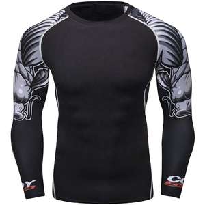 เสื้อรัดรูปสำหรับผู้ชายเสื้อผ้าป้องกันแสงแดด rashguard rashguard UPF 50 - Product Image 3