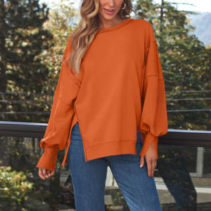 Sudaderas de cuello redondo de gran tamaño para mujer, sudaderas elegantes de manga larga hechas a medida, ropa de invierno Y2k para chicas adolescentes - Product Image 6