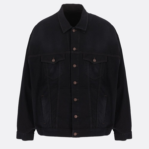 แจ็กเก็ตยีนส์วินเทจสำหรับผู้ชายเสื้อแจ็กเก็ตทำงานผ้าฝ้ายติดโลโก้ด้านหน้าสำหรับฤดูหนาวตามสั่ง - Product Image 4