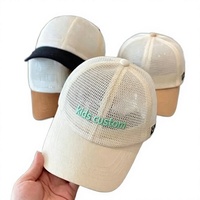 Gorra de béisbol de malla para niños con bordado 3D personalizado, ajustable, transpirable, protección solar, en stock, gorra de camionero para niños pequeños