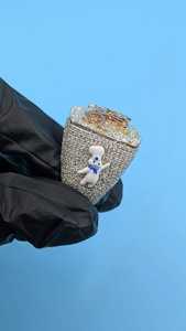 Anillo de lujo para hombre, estilo hip hop, con diamantes de moissanita VVS de alto brillo, chapado en rodio sobre plata de ley 925, ideal para fiestas. - Product Image 3