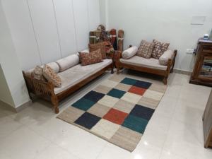 Tapis tissé à la main en jute naturel 100% motif multi-carreaux pour décor de salon et tapis de prière fait main - Product Image 3