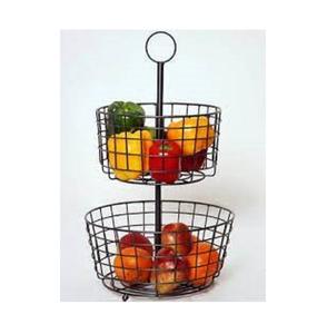 Panier de rangement moderne en fer Nouveau design Paniers de fruits et légumes alimentaires Panier de rangement Couleur noire Ustensiles de cuisine - Product Image 3