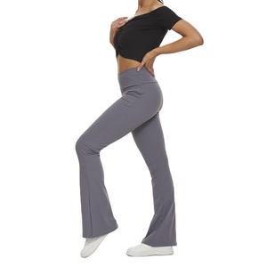 Custom Logo Women Flare <b>Pants</b> <b>Yoga</b> Leggings Trousers Casual Cross Waist High Performance Flared <b>Yoga</b> <b>Pant</b> - Product Image 4