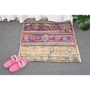 พรมตุรกีโบราณขนาด220x210ซม. สีเบจสีฟ้าตกแต่งสไตล์ชาติพันธุ์การเย็บปะติดปะต่อกันดีไซน์คลาสสิกผ้าขนสัตว์ยางห้องโถงสี่เหลี่ยมผืนผ้า - Product Image 4