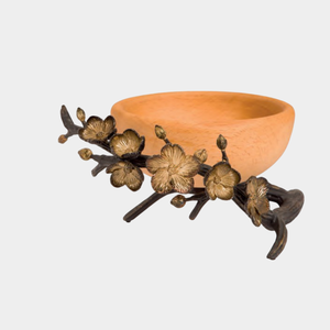 Bol de service en bois fabriqué à la main avec base florale décorative Bol à salade de table classique parfait pour servir des collations Fruits - Product Image 2