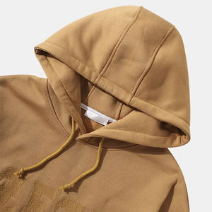 Haute Qualité 500 GSM Coton Épais Blanc Plaine Lourd Surdimensionné Hoodies No String Unisexe Logo Personnalisé Plus La Taille Hommes Hoodies - Product Image 3