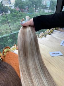 High Quality Vietnamese Bulk Hair Super Double Drawn Natural Hair Blond Shade Piano Color Virgin No <b>Tangle</b> No Shedding - Product Image 2