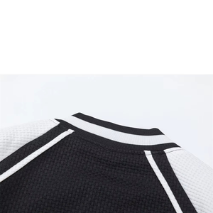 Custom Mesh Varsity Jacket Black White <b>Baseball</b> Bomber Jacket Unisex College Style Outerwear Fashion Sportswear Wholesale - Product Image 5