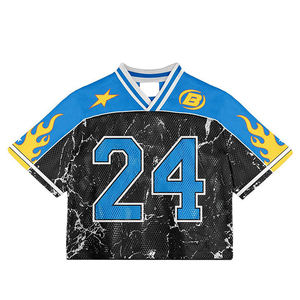 <b>Top</b> Notch Quality <b>Crop</b> Oversized Vintage Boxy Fit <b>Men's</b> T-shirts Streetwear American Boxy Mesh T-shirt Soccer Football Jerseys - Product Image 6