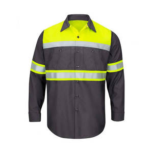 Men's 2025 <b>High</b> Visibility Reflective Safety <b>T</b>-<b>Shirt</b> Long Sleeves Construction Hi <b>Vis</b> Workwear Made of Polyester Style Vest - Product Image 6