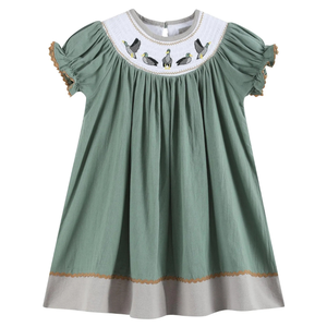 Handmade Smocked Soft Linen Dress for <b>Baby</b> Girls Casual Style for Toddler's <b>First</b> Birthday OEM Made in Vietnam - Product Image 1