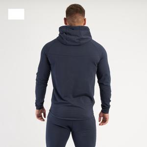 Sudaderas con capucha de algodón 100% ligeras para hombre, estilo básico de gran tamaño con bolsillo de canguro en relieve y ropa informal bordada larga - Product Image 5